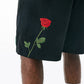 Embroidered rose shorts