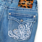 Embroidery Flared Jeans Women's