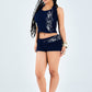 Eyelash Knit Halterneck Tank & Shorts Women's