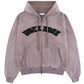 Faded Embroidery Zip Up Hoodie