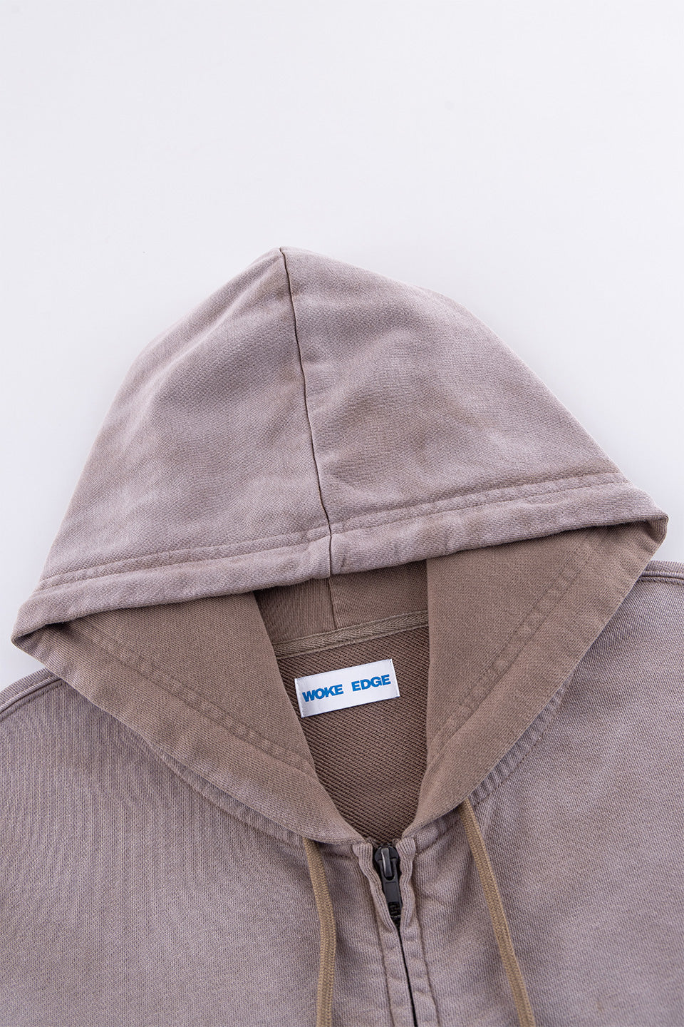 Faded Embroidery Zip Up Hoodie｜WOKE EDGE｜フーディー