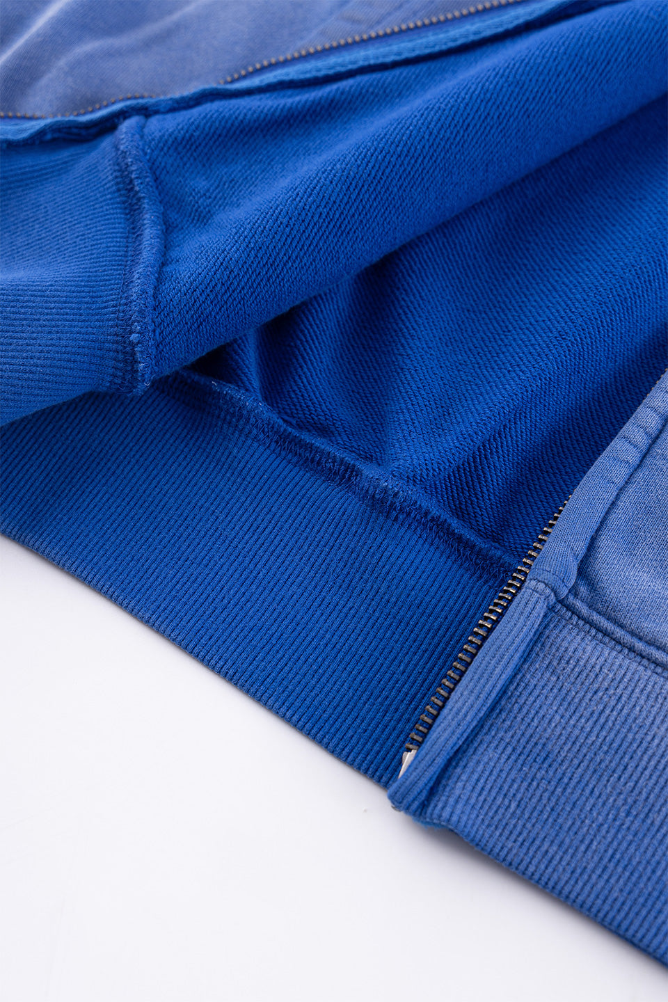 Faded Embroidery Zip Up Hoodie