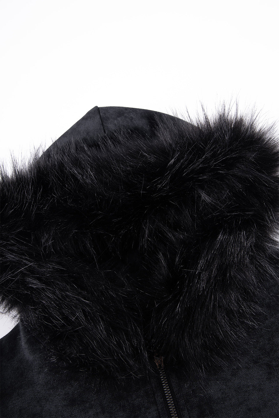 【一部予約商品】Faux Fur Cross Zip Hoodie【10月上旬~中旬お届け】