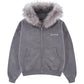 【一部予約商品】Faux Fur Cross Zip Hoodie【10月上旬~中旬お届け】