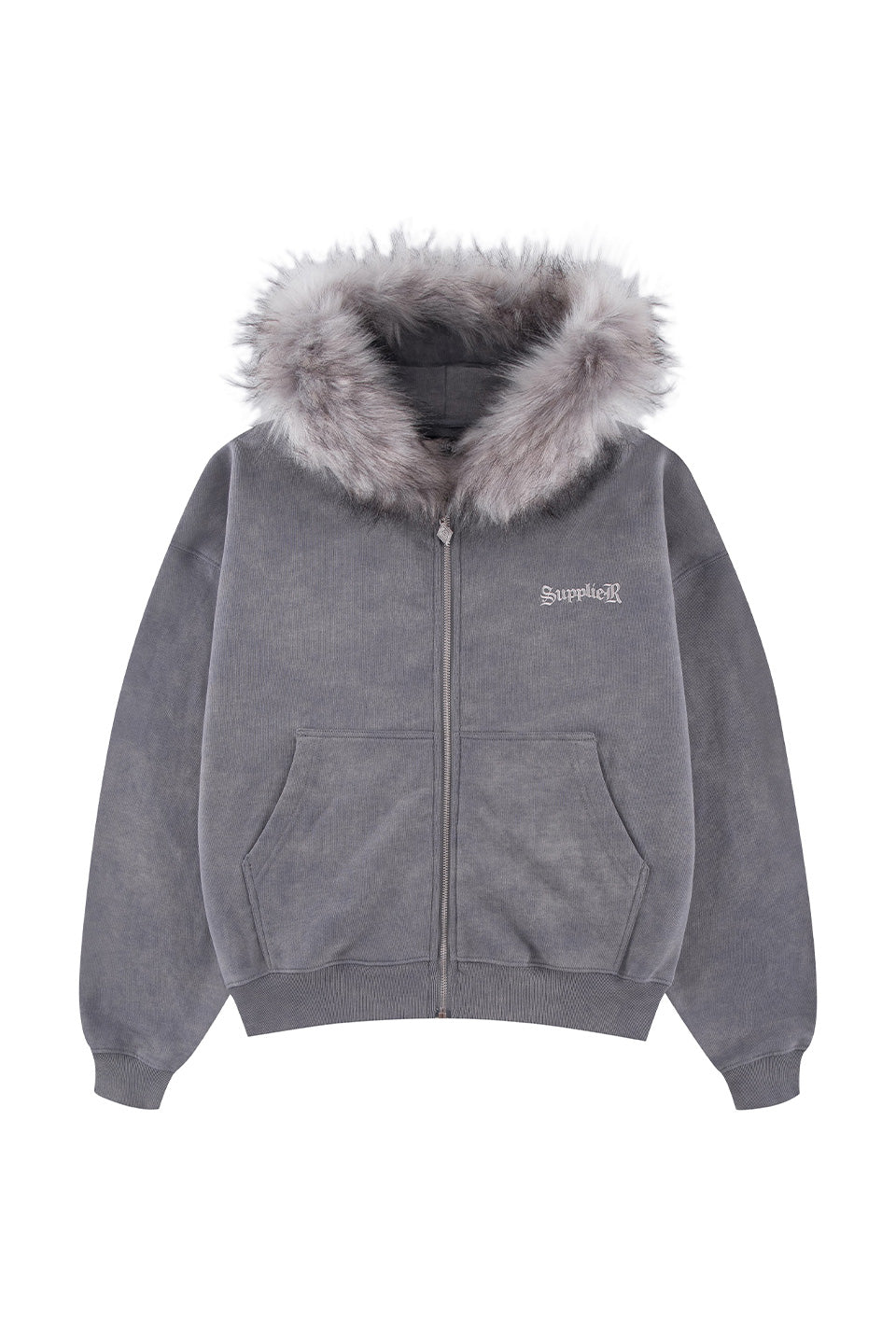 【一部予約商品】Faux Fur Cross Zip Hoodie【10月上旬~中旬お届け】