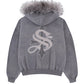 【一部予約商品】Faux Fur Cross Zip Hoodie【10月上旬~中旬お届け】