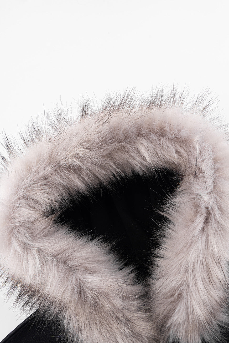 Faux Fur Cross Zip Hoodie