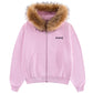 Faux Fur Cross Zip Hoodie