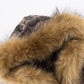 Tree Camo Faux Fur Cross Zip Hoodie