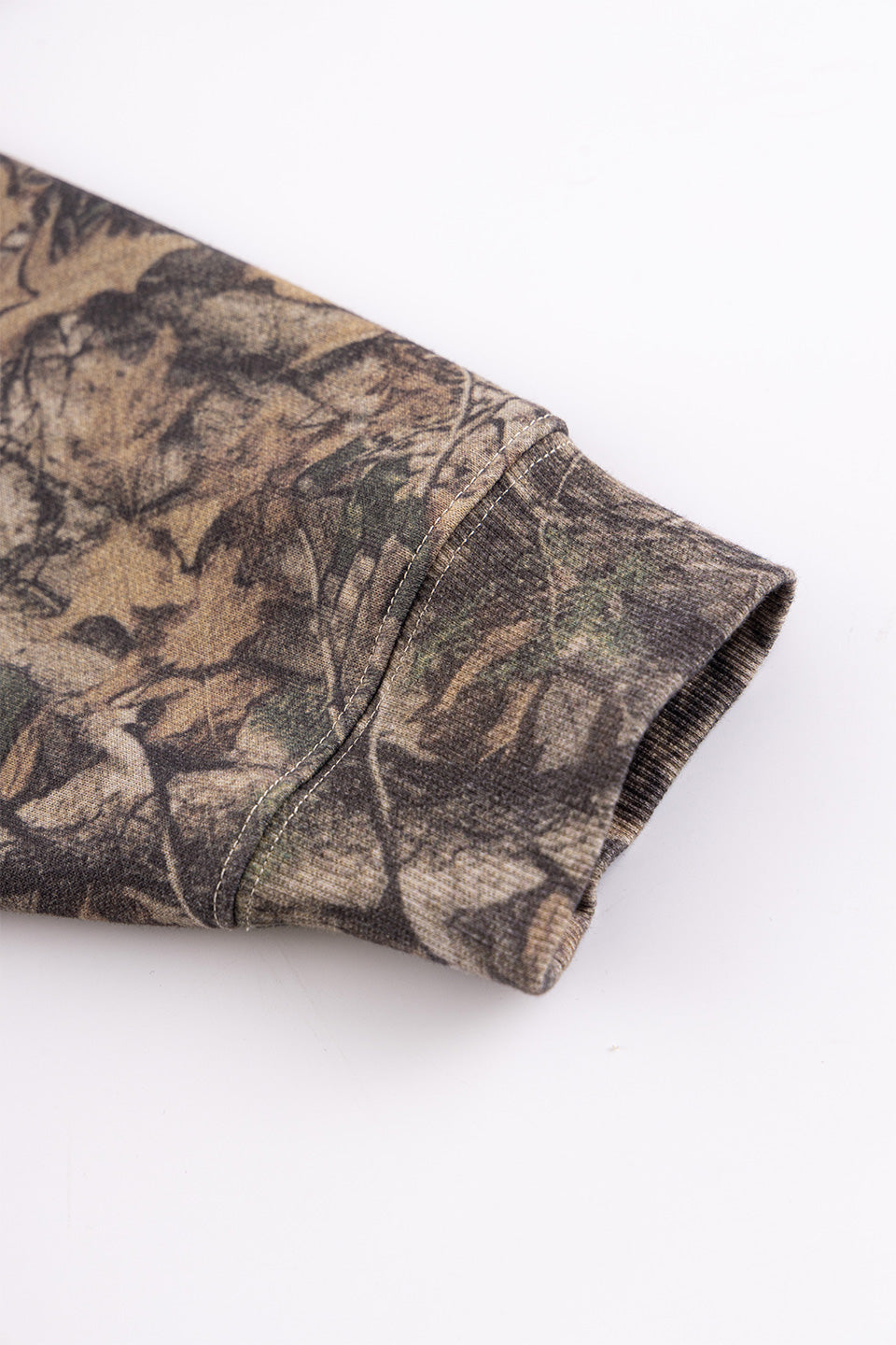 Tree Camo Faux Fur Cross Zip Hoodie