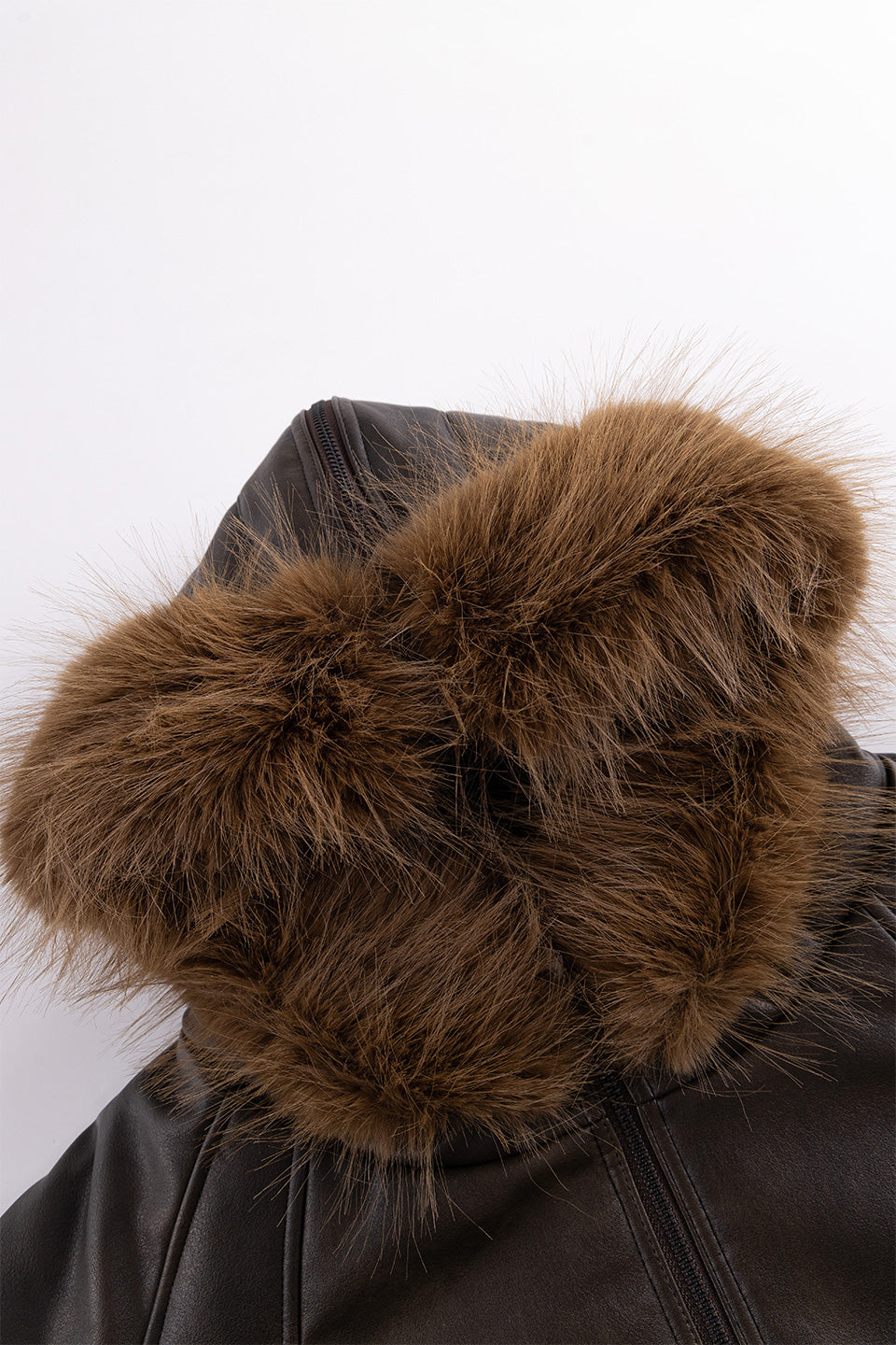 Faux Fur Hooded Bomber Jacket