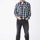 Faux Leather Patch Check Shirt