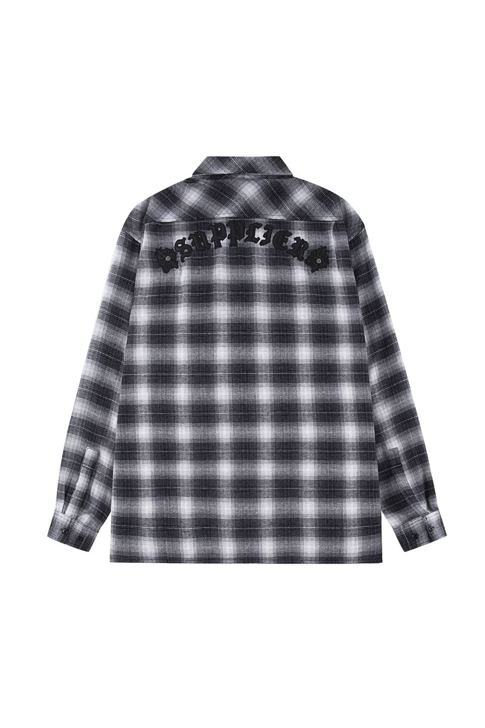 Faux Leather Patch Check Shirt