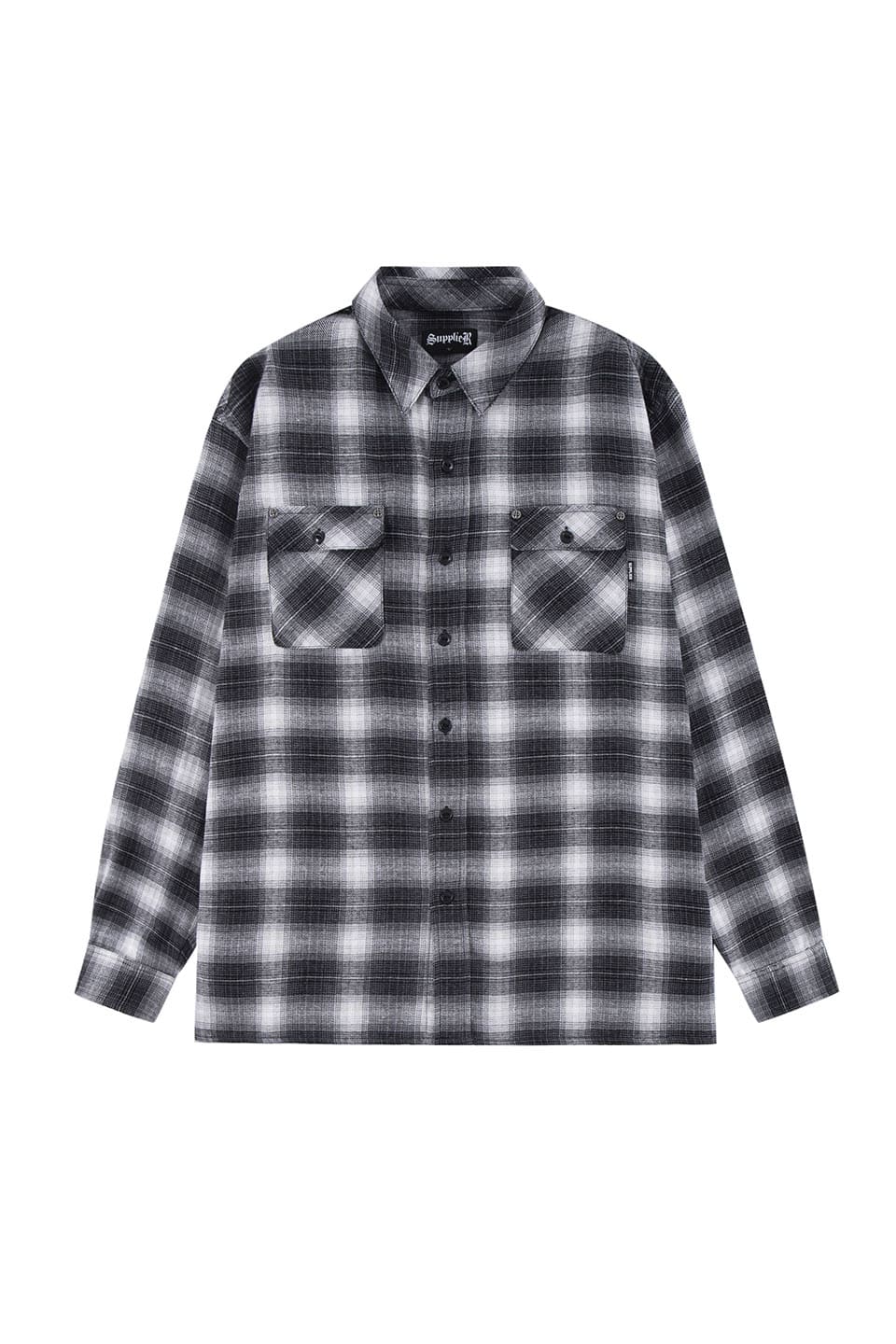 Faux Leather Patch Check Shirt