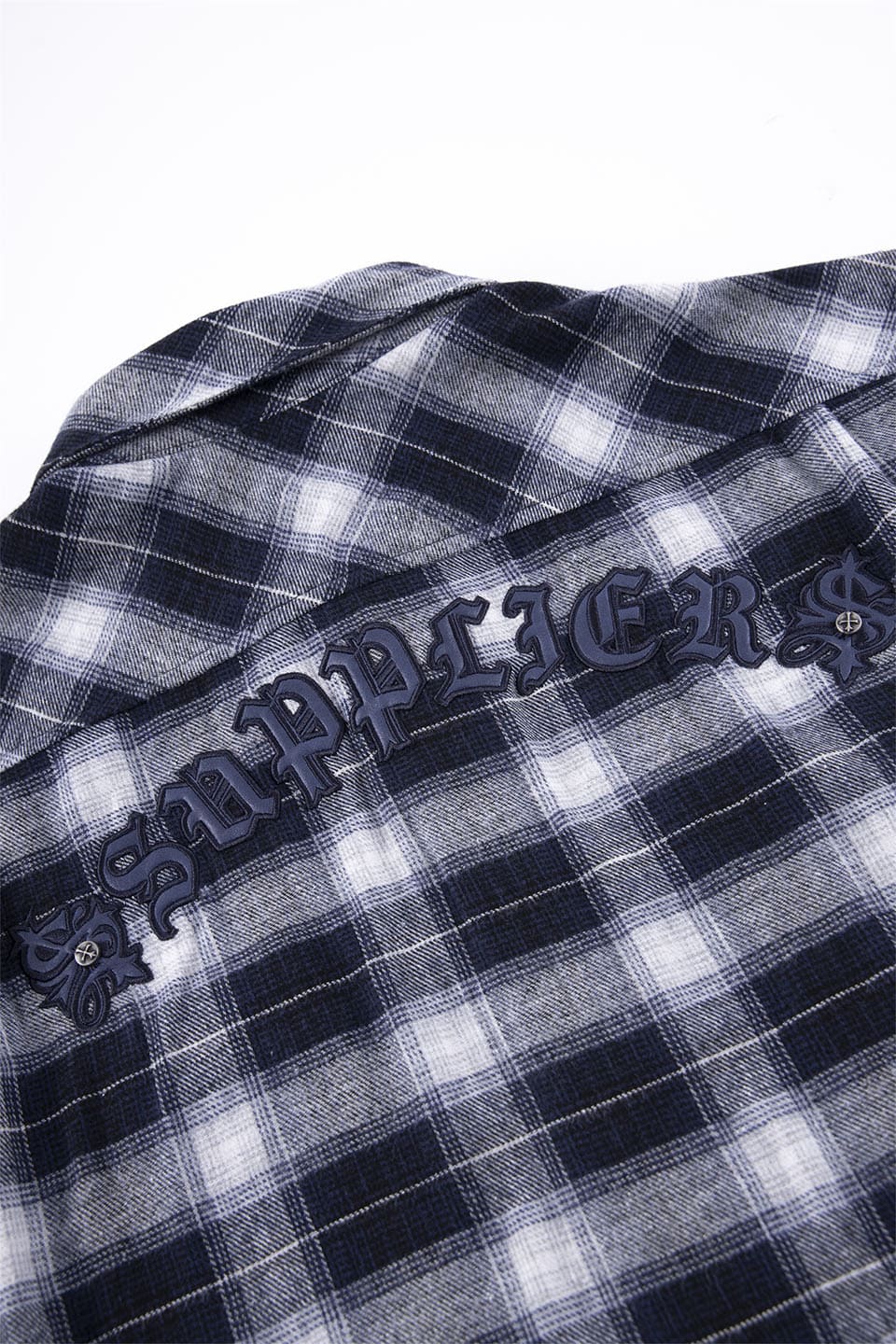 Faux Leather Patch Check Shirt