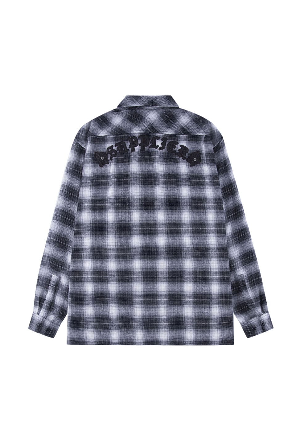 Faux Leather Patch Check Shirt