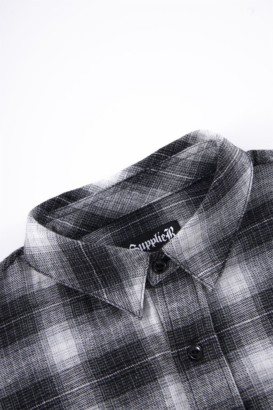 Faux Leather Patch Check Shirt