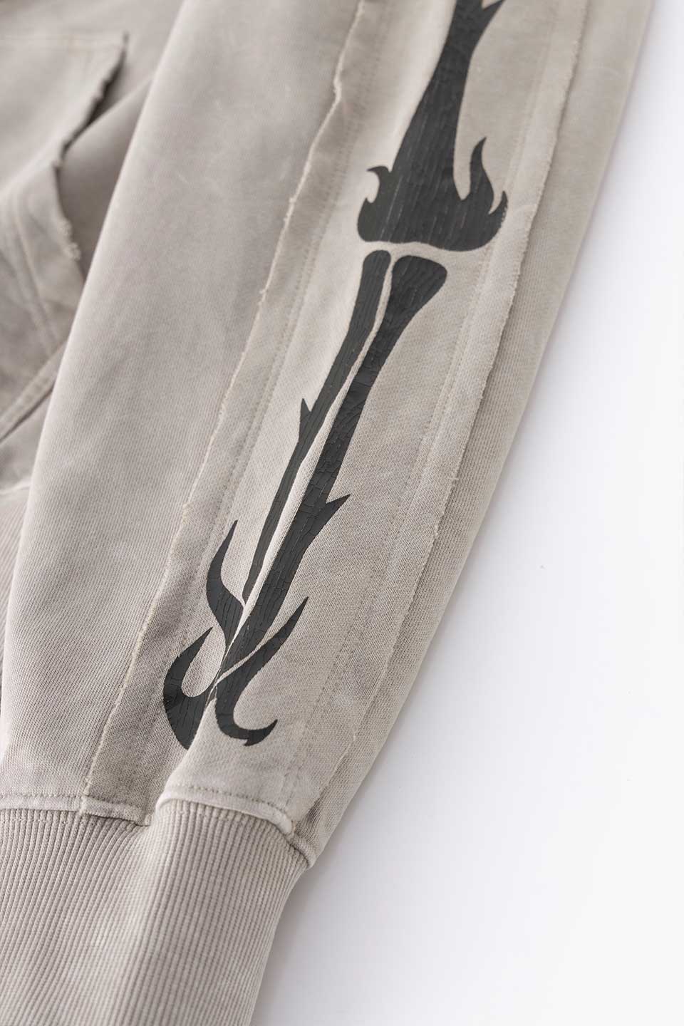 Fire Bones Layered Sleeve Zip Hoodie