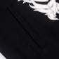 Fire Bones Leather Patch Zip Hoodie