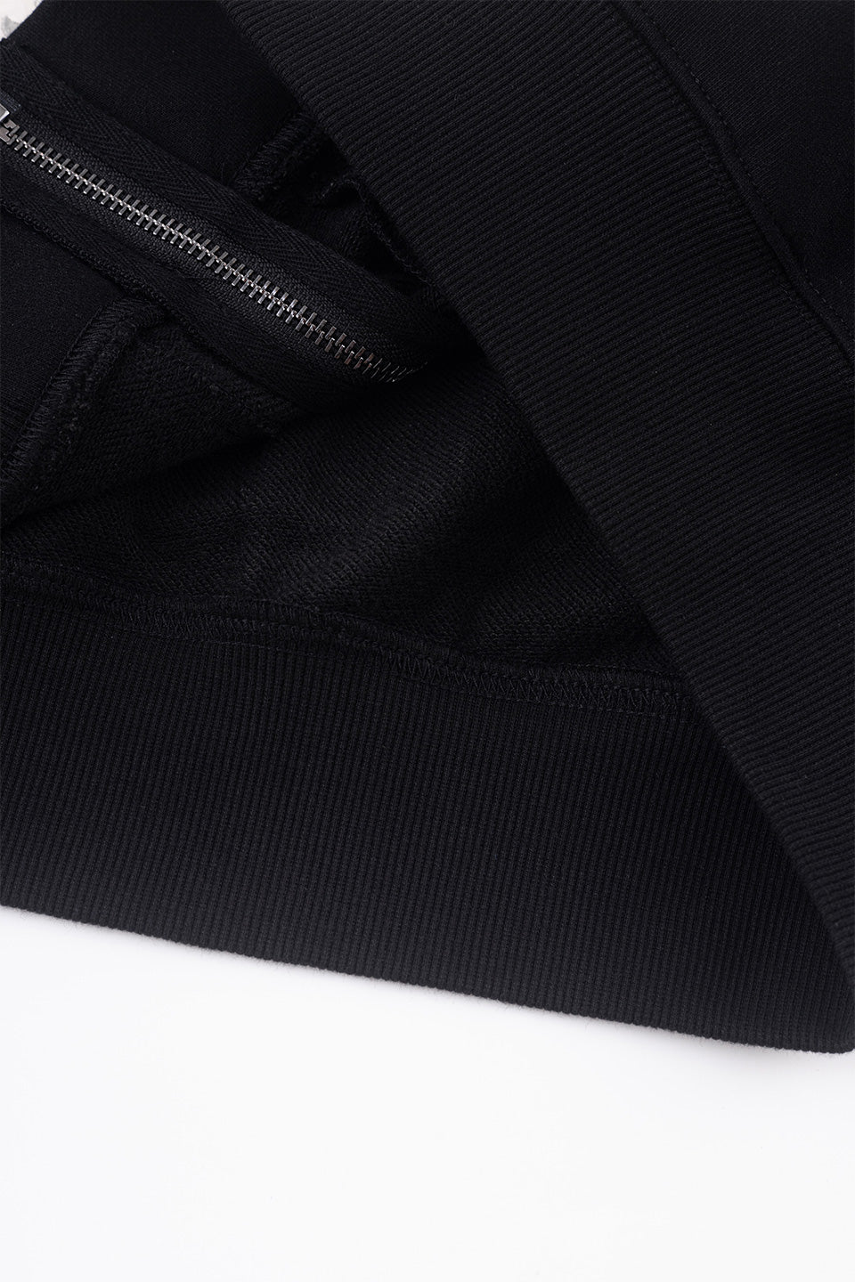 Fire Bones Leather Patch Zip Hoodie