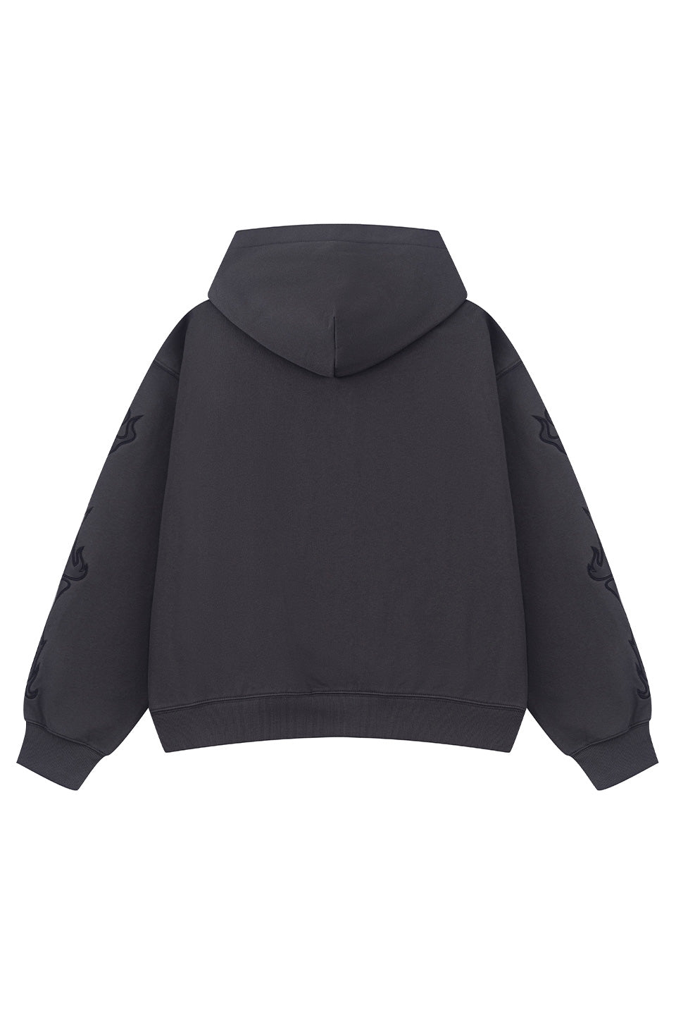 Fire Bones Leather Patch Zip Hoodie