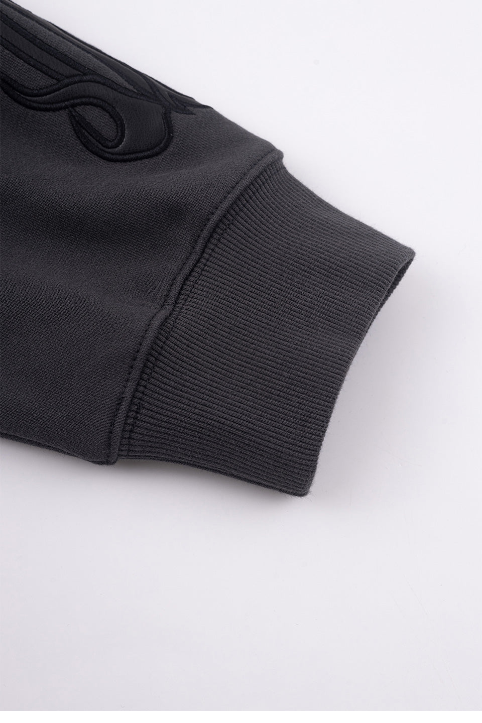 Fire Bones Leather Patch Zip Hoodie