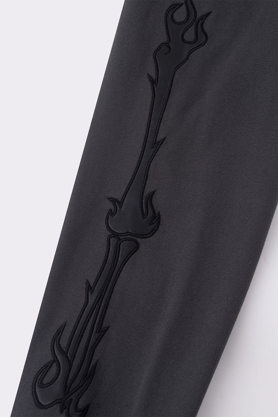 Fire Bones Leather Patch Zip Hoodie