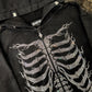 【予約商品】Fire Skeleton Rhinestone Zip Hoodie【11月中旬お届け】