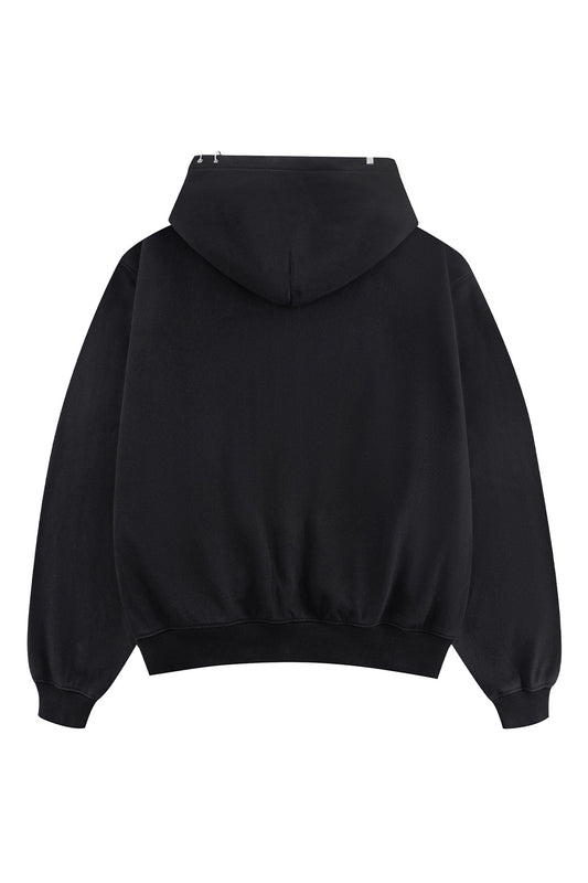 Fire Skeleton Rhinestone Zip Hoodie