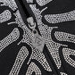 Fire Skeleton Rhinestone Zip Hoodie