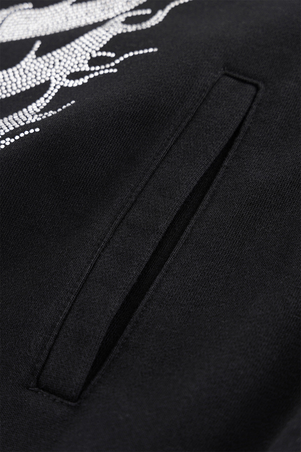 Fire Skeleton Rhinestone Zip Hoodie