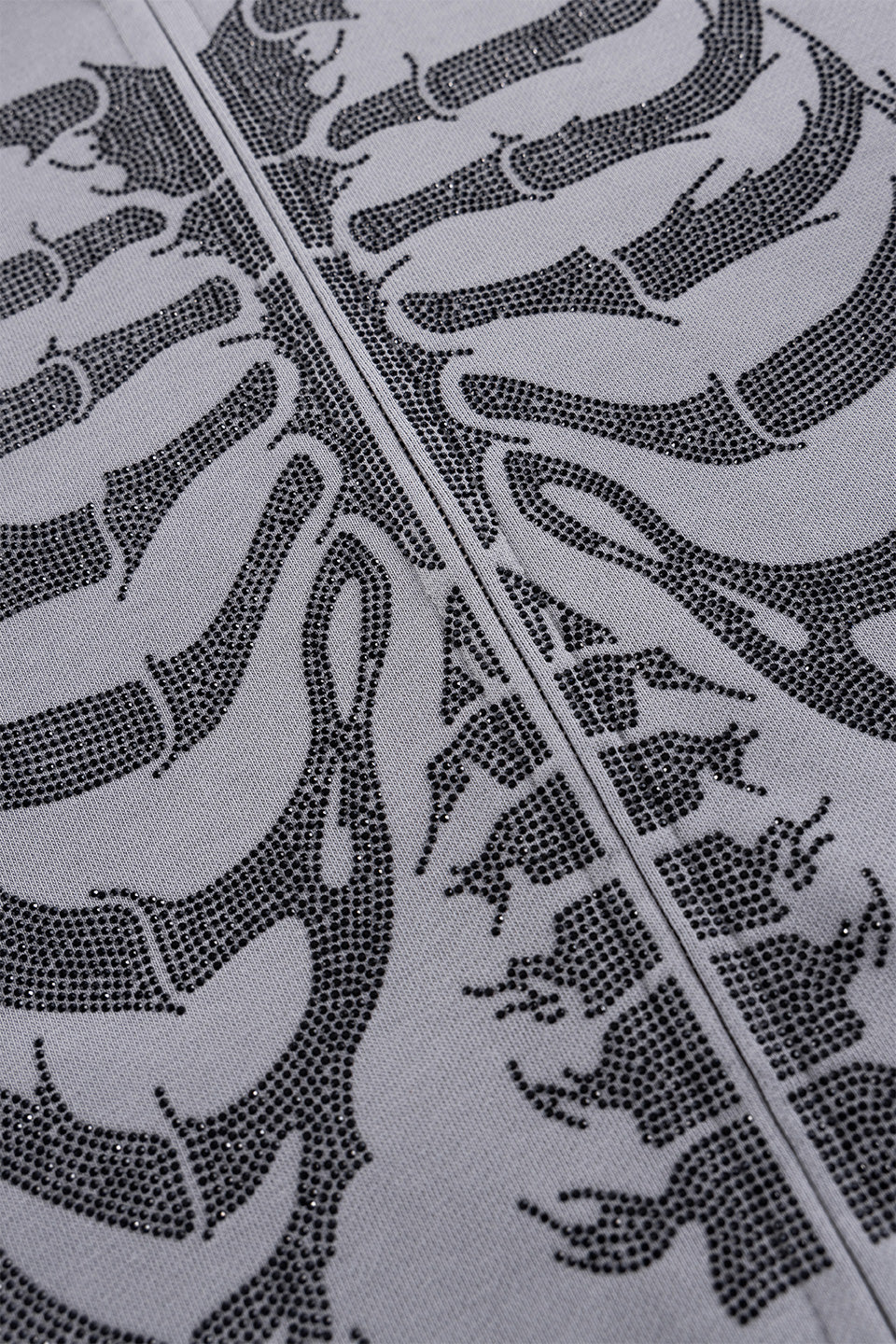 Fire Skeleton Rhinestone Zip Hoodie