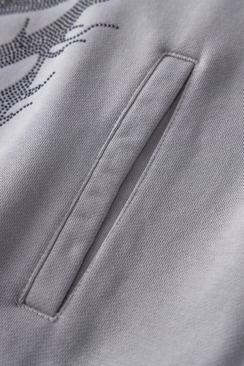 Fire Skeleton Rhinestone Zip Hoodie