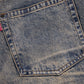 Fire Tribal Leather Patch Baggy Denim