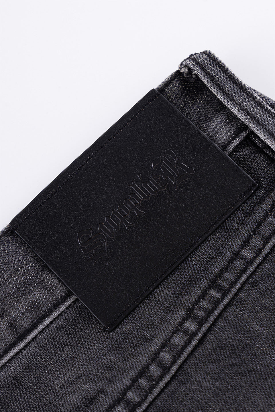 Fire Tribal Leather Patch Baggy Denim