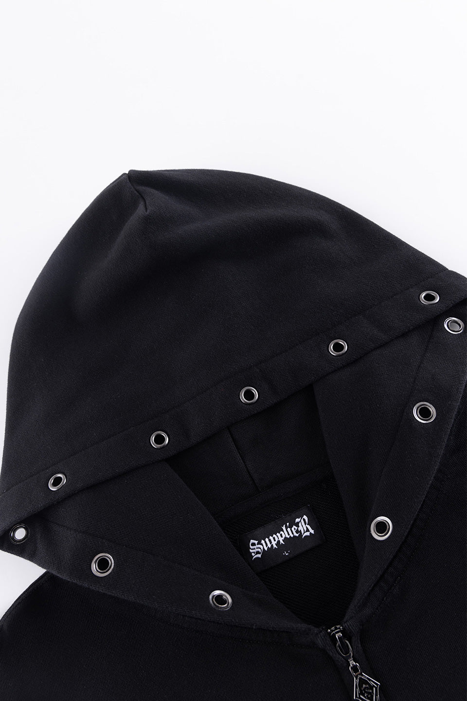 Fire Tribal Leather Patch Zip Hoodie