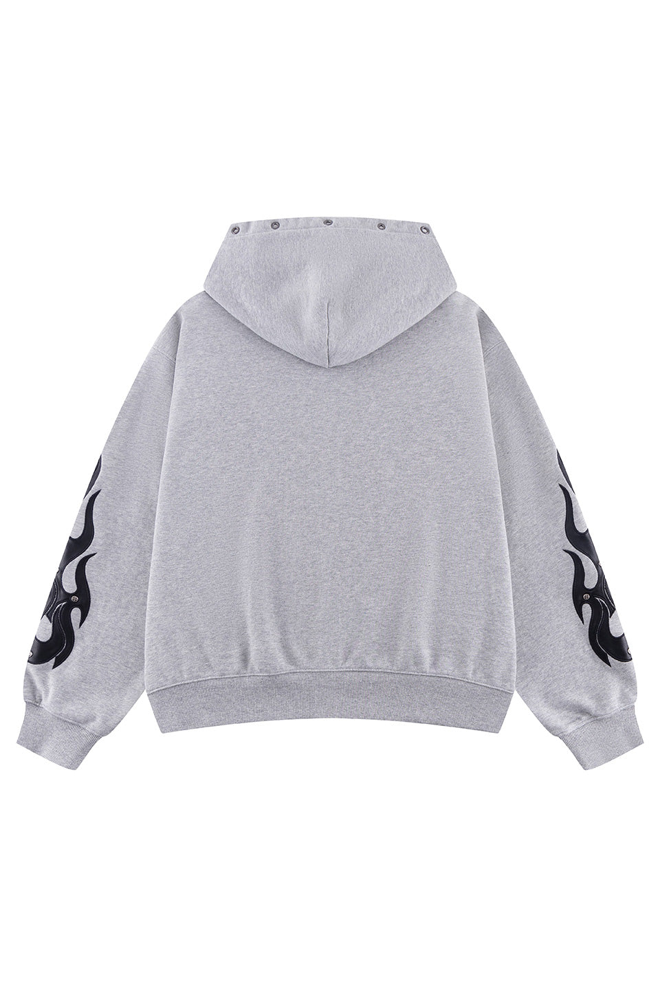 Fire Tribal Leather Patch Zip Hoodie