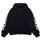 Fire Tribal Leather Patch Zip Hoodie