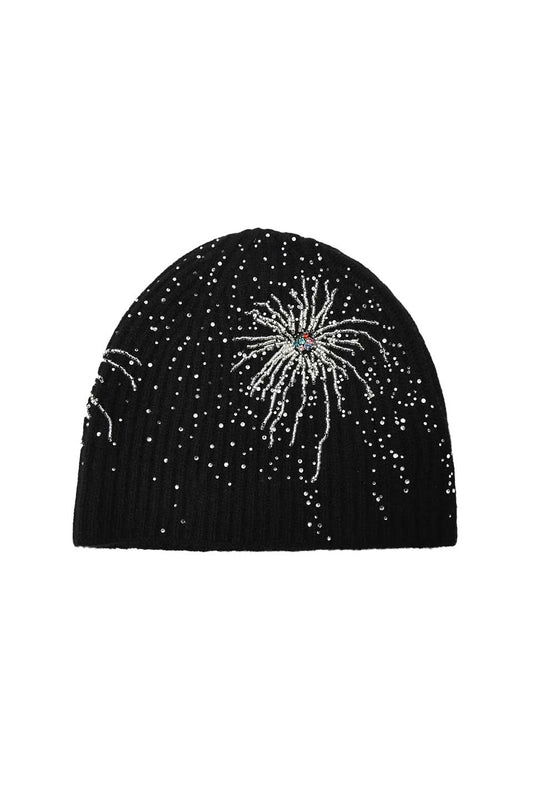 Firework Embroidered Beaded Beanie