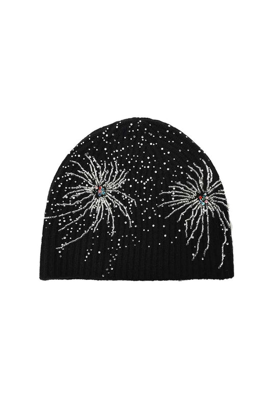 Firework Embroidered Beaded Beanie