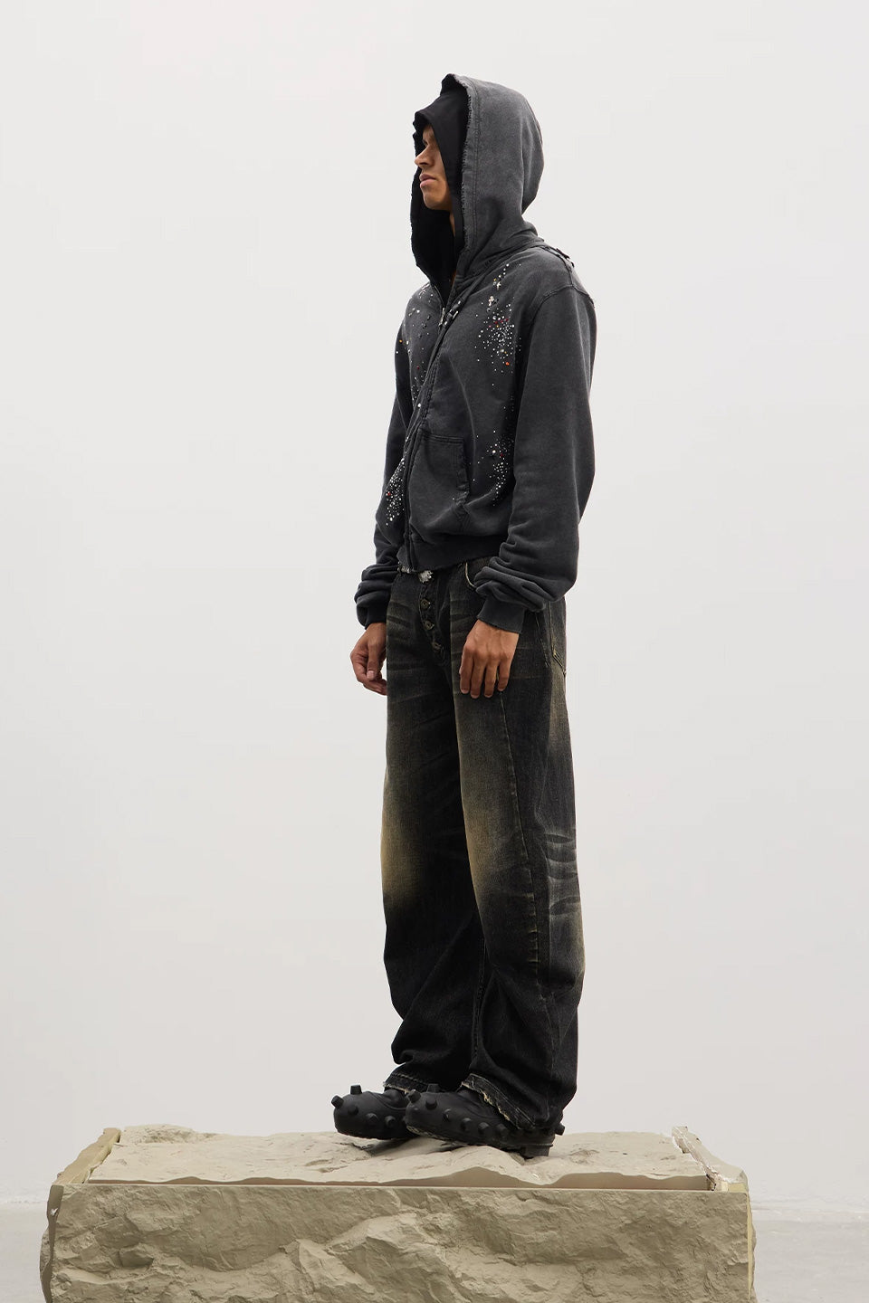 Five Button Curved Knife Jeans