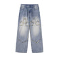 Fleur Cutting Double Knee Denim Pants