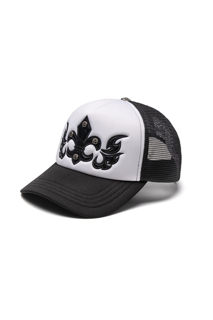 Fleur Leather Patch Mesh Cap