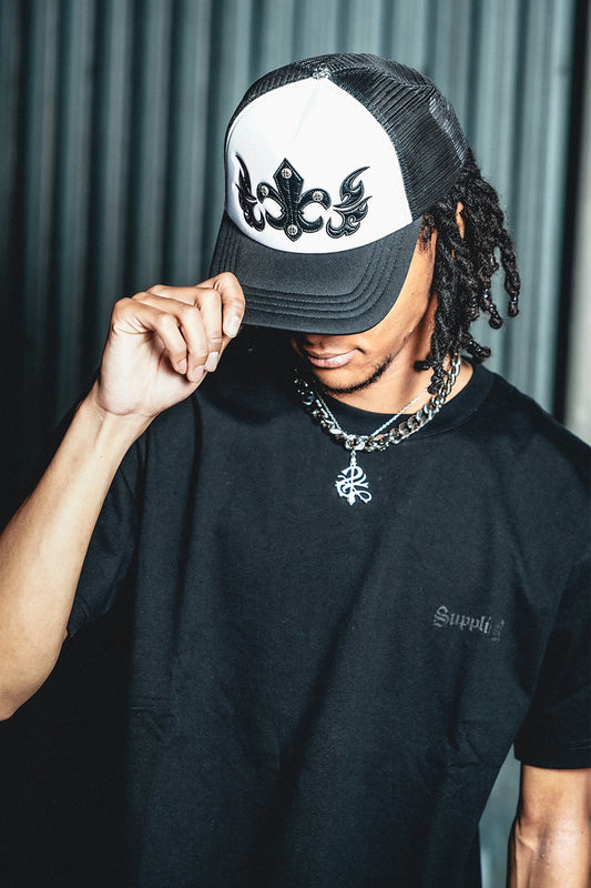 【予約商品】Fleur Leather Patch Mesh Cap【11月下旬お届け】