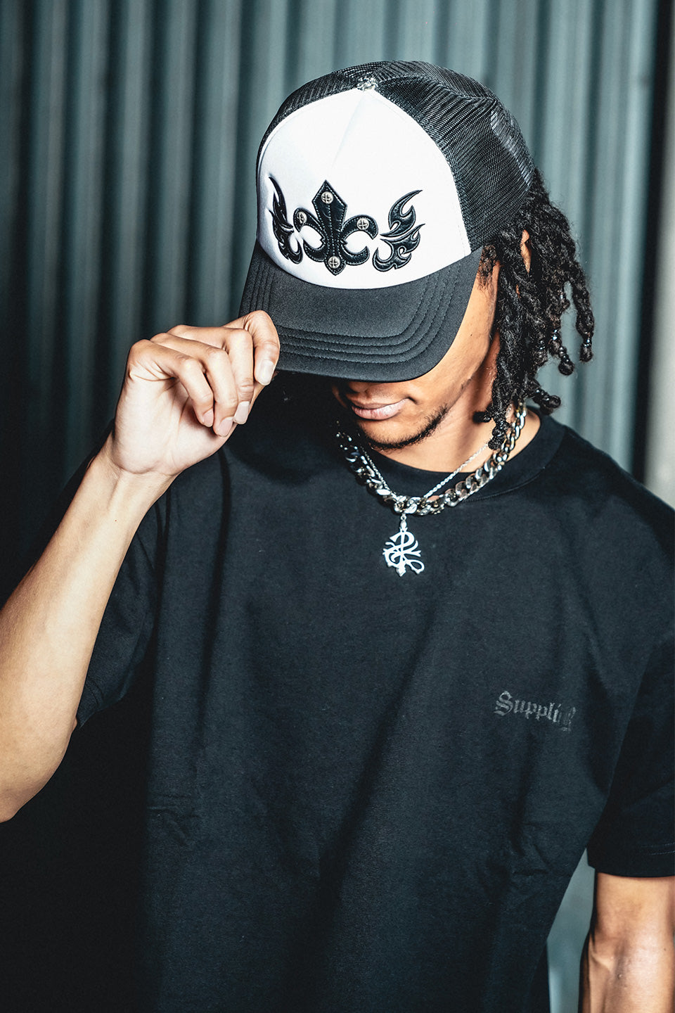 【予約商品】Fleur Leather Patch Mesh Cap【11月下旬お届け】