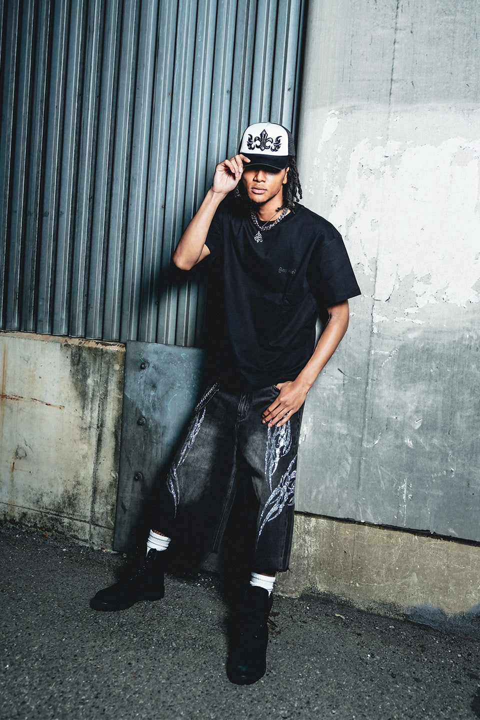 【予約商品】Fleur Leather Patch Mesh Cap【11月下旬お届け】