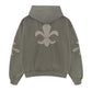 Fleur Leather Patch Zip Hoodie