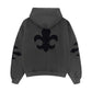 Fleur Leather Patch Zip Hoodie