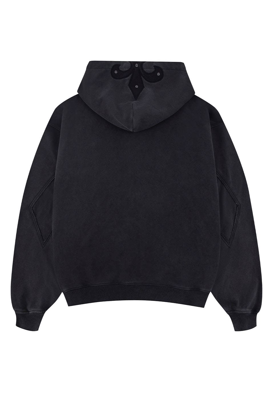 Fleur Leather Patch Zip Hoodie