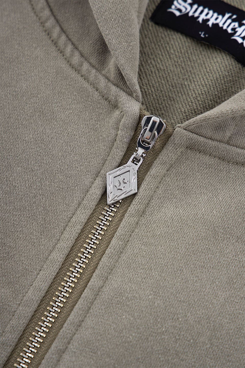 Fleur Leather Patch Zip Hoodie